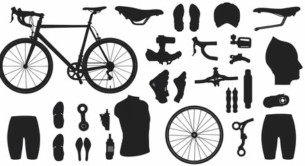 set of bicycle icons