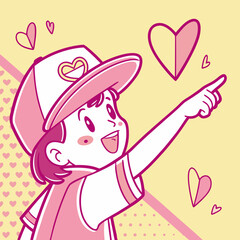 Sweet Point – Adorable Gesture with a Pop Art Smile