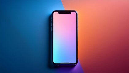 Modern Smartphone on Vibrant Background Technology and Design