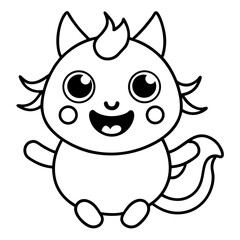 Playful Kawaii Creatures Vector Illustration on White Background