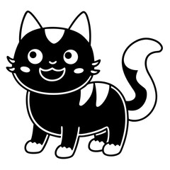 Playful Kawaii Creatures Vector Illustration on White Background