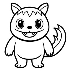 Playful Kawaii Creatures Vector Illustration on White Background