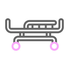 Medical Bed Vector Line Lt Pink Grey Icon Design
