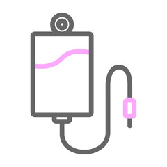 IV Drip Vector Line Lt Pink Grey Icon Design