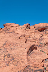 Fototapeta premium Aztec Sandstone(Jurassic) geological formation. weathering. Scenic Loop Dr, Red Rock Canyon National Conservation Area, Las Vegas, Clark County, Nevada. Mojave Desert. 