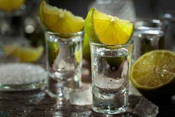 Tequila with lime, sea salt, and crushed ice.
