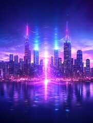 Obraz premium Neon City Portal