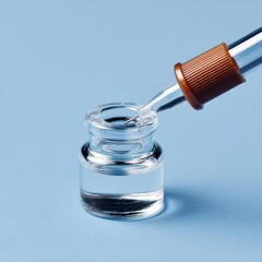 Realistic close-up of needle penetrating vial seal, clinical precision