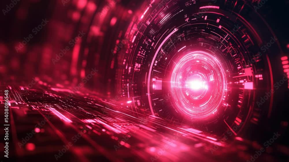 Poster futuristic ai interface glowing digital core,surrounded byhigh-tech cyber network.concept of artific