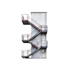 Exterior Metal Fire Escape Staircase on a Building Facade