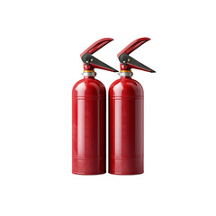 Obraz premium Two Red Fire Extinguishers Ready for Use