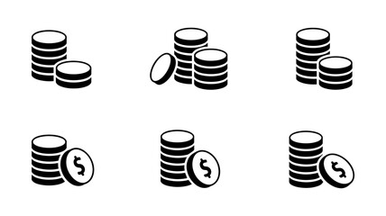 Stack of Coins: A sleek, minimalist depiction of stacked coins, illustrating concepts of wealth, finance, and monetary value.