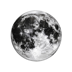 Naklejka premium Full Moon in High Resolution Lunar Surface Detail