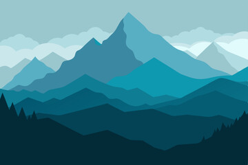 Naklejka premium mountains in the mountains