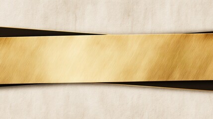 Elegant golden ribbon overlay on textured beige background, suitable for invitations or announcements