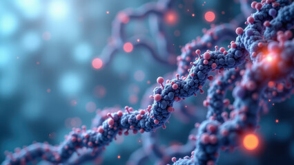 Glucagon-like peptide-1 (GLP-1) molecule illustration with a dynamic, scientific theme.