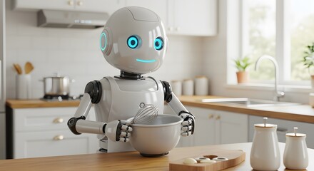 AI robot making food