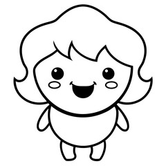 Minimal Kawaii Friends Vector Illustration on White Background