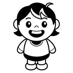 Minimal Kawaii Friends Vector Illustration on White Background