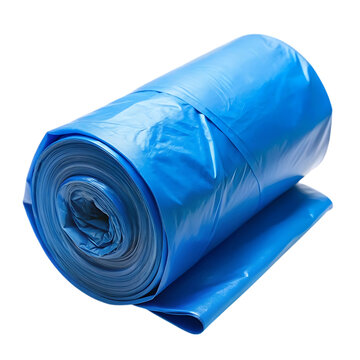 blue plastic garbage bag roll isolated on white background.png