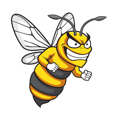 bee mascot vector illustration furious bee design