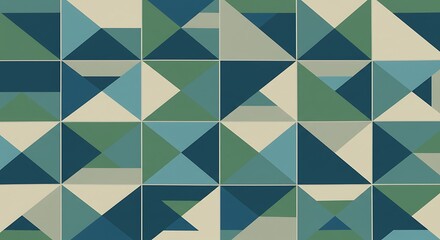 Fototapeta premium Serene Teal & Sage Geometric Pattern: Abstract Art AI Generated