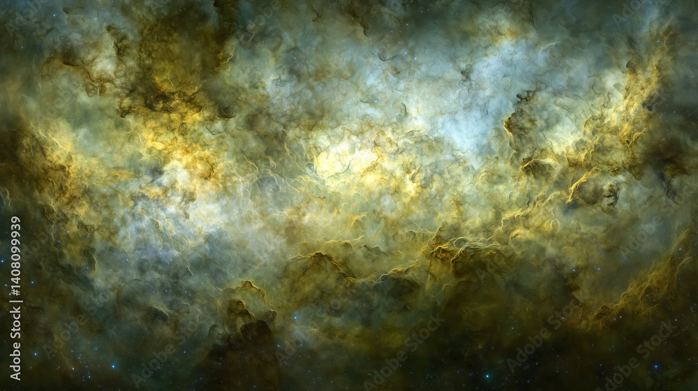 Poster vast expanse of interstellar dust and gas illuminated by distant stars in breathtaking display of co