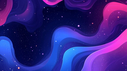 Cosmic nebula background, deep-space blues and purples with glowing stars