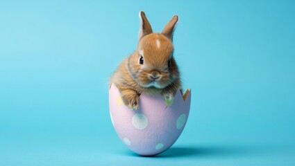 Baby Bunny in Easter Egg Shell