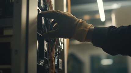 Electrician installing a smart home system. Featuring electrical expertise and modern tech