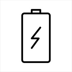 Battery icon vector illustration. battery charging sign and symbol. battery charge level