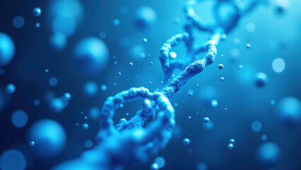 Blue background with white dots representing a molecular structure.