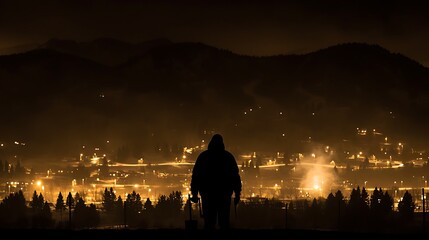 Nighttime Silhouette Walk