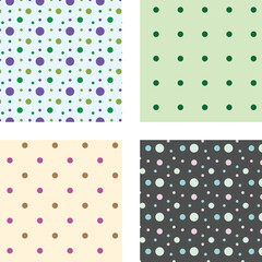 Naklejka premium collection of patterned polka dot seamless designs