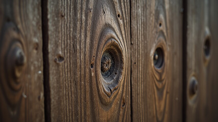 Fototapeta premium Wooden Planks with Knots Close-up