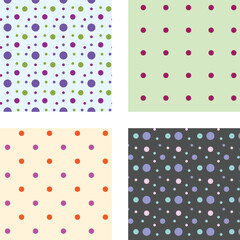 Dynamic seamless polka dot designs for energetic, lively, and bold visual backgrounds