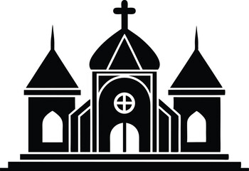 religion building silhouette vector icon, set of cross, set of religious symbols, religion element building, set of religious cross on white background.
