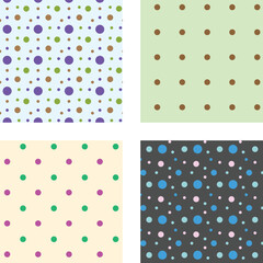 collection of colorful polka dot seamless patterns