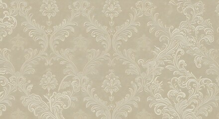 Subtle Elegance: Beige Damask Texture AI Generated