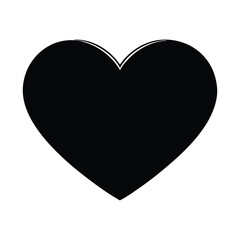 Black Heart Symbol Isolated On White Background Simple Love Icon Vector Illustration .red heart symbol