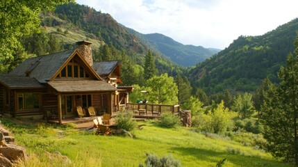 Log Cabin Nestled in Green Mountain Valley Offering a Peaceful Retreat