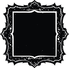 Grunge Photo Frame Silhouette Black Vector | Vintage Frame Design
