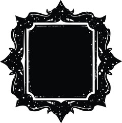 Grunge Photo Frame Silhouette Black Vector | Vintage Frame Design