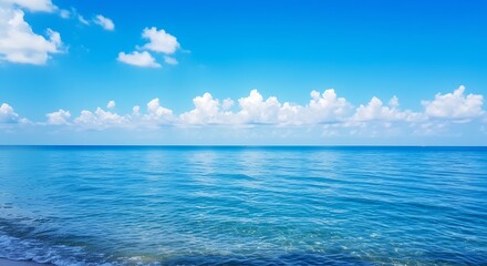 Obraz premium Serene Ocean Horizon: Azure Waters & Sky AI Generated