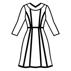 Minimal Shift Dress Vector Illustration on White Background