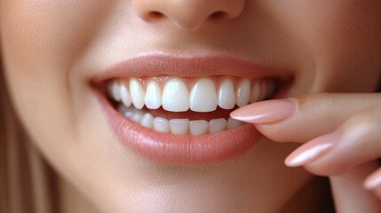 Obraz premium A person with a vibrant smile and great teeth shows confidence and excellent oral hygiene