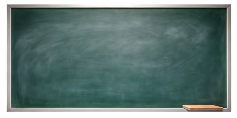 wood framed empty black chalkboard on white background 