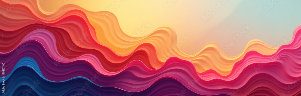 Aufkleber A Colorful Abstract Background With A Beautiful Splash Of Color And Fluid Motion, Perfect For Web Banners Or Graphic Designs.