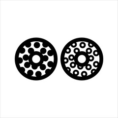 glazed cake with a hole vector icon set