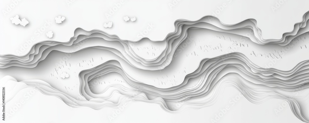 Poster grayscale wave design featuring multiple textured layers’ becomes ‘wavy grayscale pattern comprising